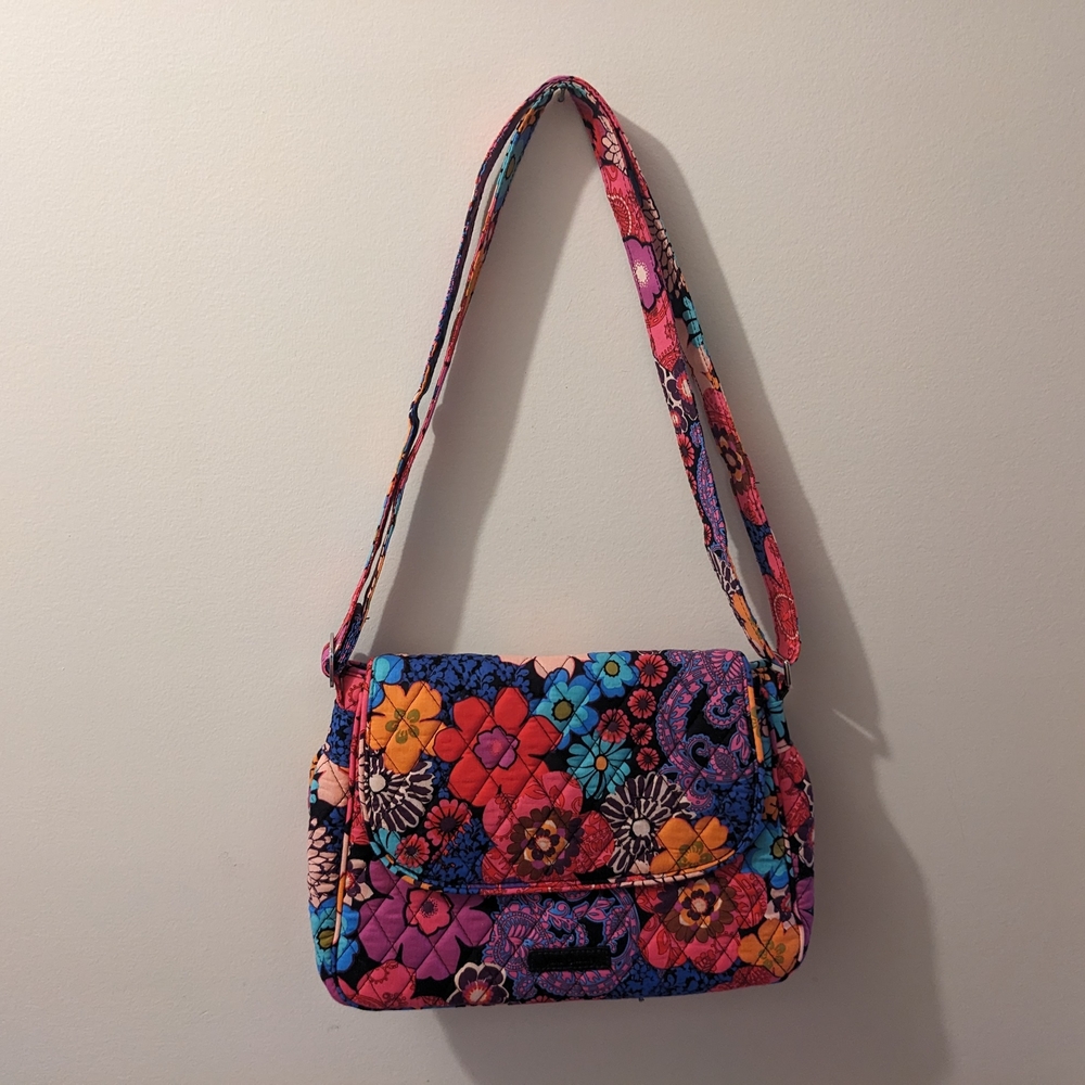 NWT - Vera Bradley Pink and Blue Floral Shoulder Bag